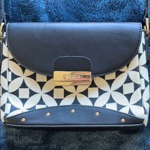 Spartina leather trim cross body bag